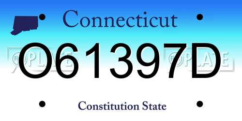O61397D Connecticut License Plate