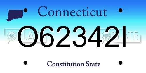 O62342I Connecticut License Plate