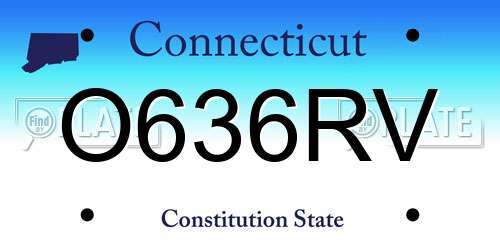 O636RV Connecticut License Plate