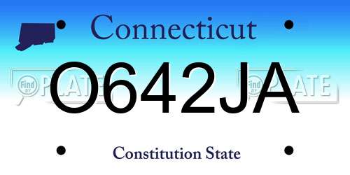 O642JA Connecticut License Plate