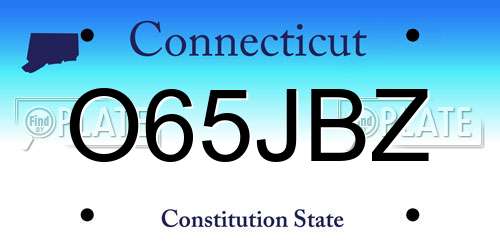 O65JBZ Connecticut License Plate