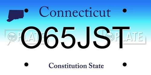O65JST Connecticut License Plate