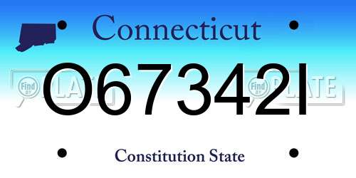 O67342I Connecticut License Plate