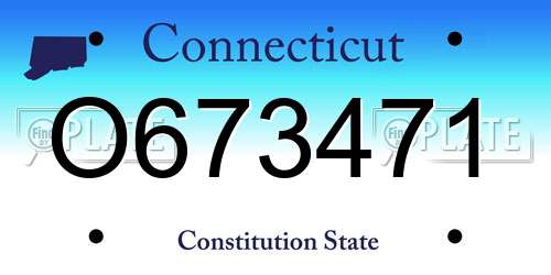 O673471 Connecticut License Plate