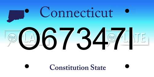 O67347I Connecticut License Plate