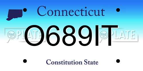 O689IT Connecticut License Plate