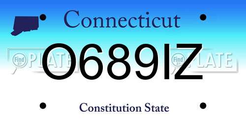 O689IZ Connecticut License Plate