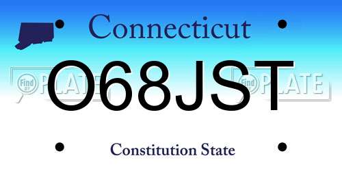 O68JST Connecticut License Plate