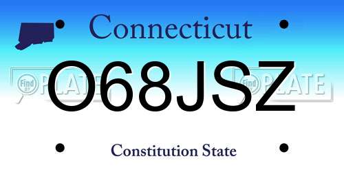 O68JSZ Connecticut License Plate