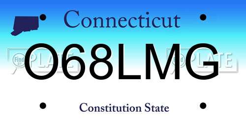 O68LMG Connecticut License Plate