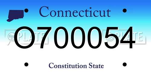 O700054 Connecticut License Plate