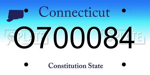 O700084 Connecticut License Plate