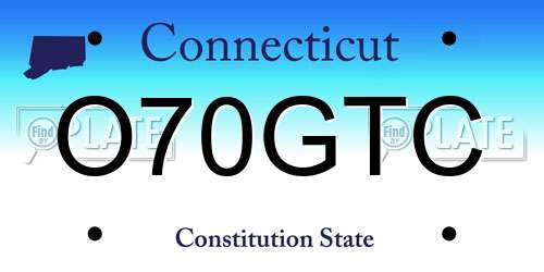 O70GTC Connecticut License Plate