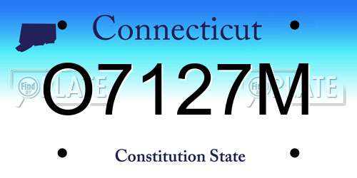 O7127M Connecticut License Plate