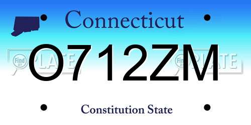 O712ZM Connecticut License Plate