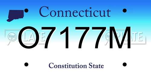 O7177M Connecticut License Plate
