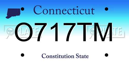 O717TM Connecticut License Plate