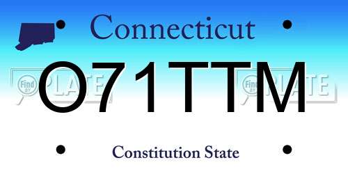 O71TTM Connecticut License Plate