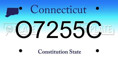 O7255C Connecticut License Plate