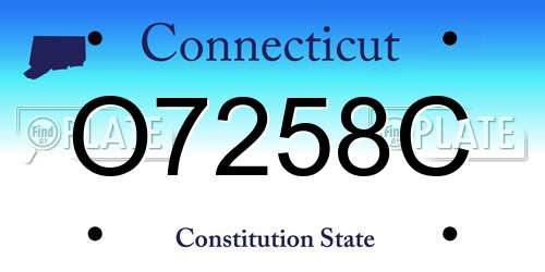 O7258C Connecticut License Plate