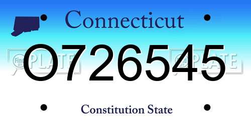 O726545 Connecticut License Plate