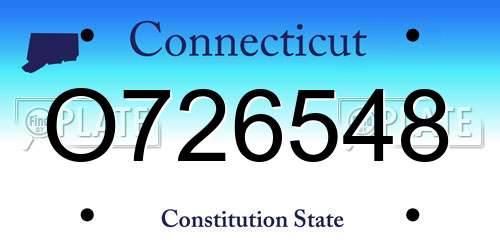 O726548 Connecticut License Plate