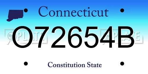 O72654B Connecticut License Plate