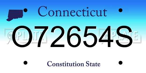 O72654S Connecticut License Plate