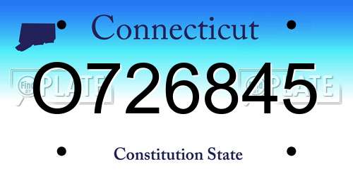 O726845 Connecticut License Plate