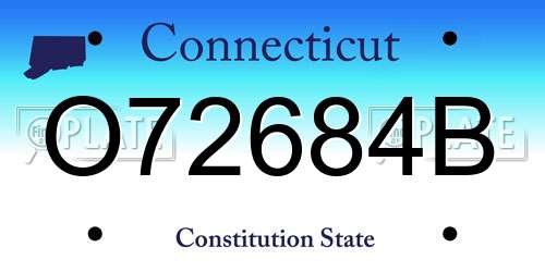 O72684B Connecticut License Plate