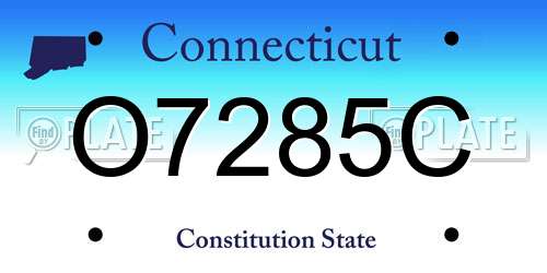 O7285C Connecticut License Plate