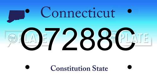 O7288C Connecticut License Plate