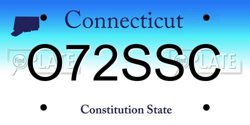 O72SSC Connecticut License Plate