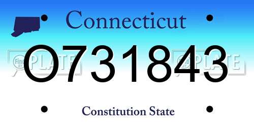 O731843 Connecticut License Plate