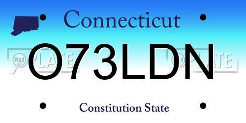 O73LDN Connecticut License Plate