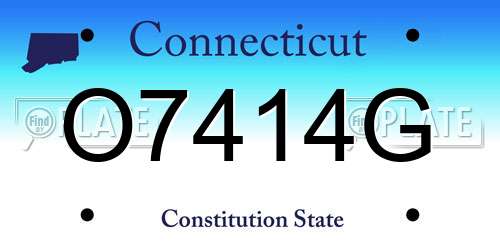 O7414G Connecticut License Plate