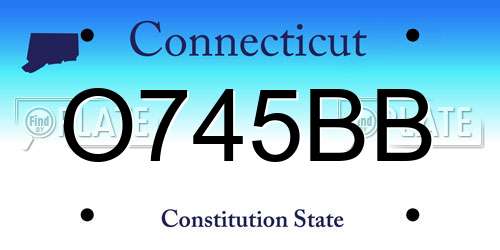 O745BB Connecticut License Plate