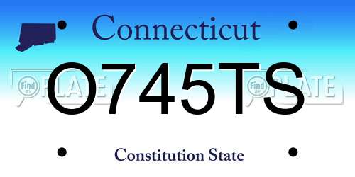 O745TS Connecticut License Plate