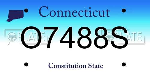 O7488S Connecticut License Plate