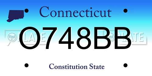 O748BB Connecticut License Plate