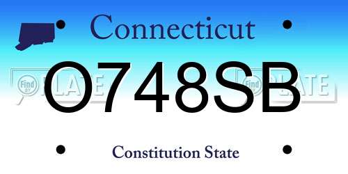 O748SB Connecticut License Plate