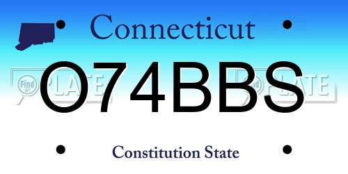 O74BBS Connecticut License Plate