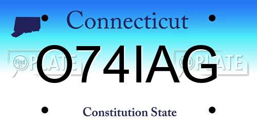 O74IAG Connecticut License Plate