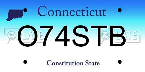 O74STB Connecticut License Plate