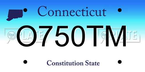 O750TM Connecticut License Plate