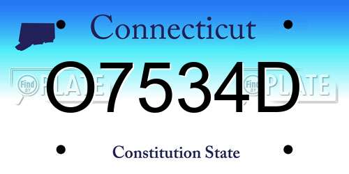 O7534D Connecticut License Plate