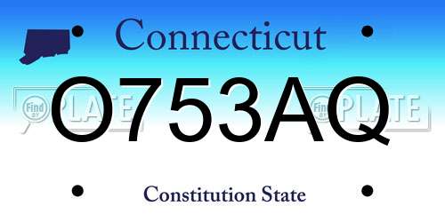 O753AQ Connecticut License Plate