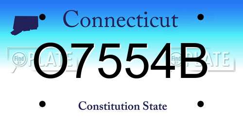 O7554B Connecticut License Plate