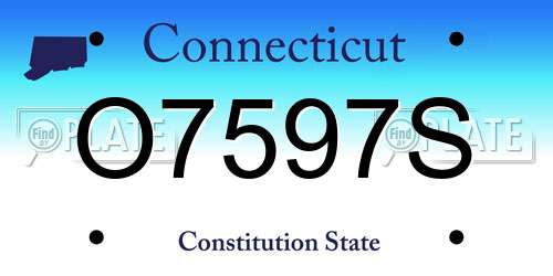 O7597S Connecticut License Plate
