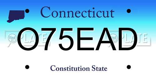 O75EAD Connecticut License Plate